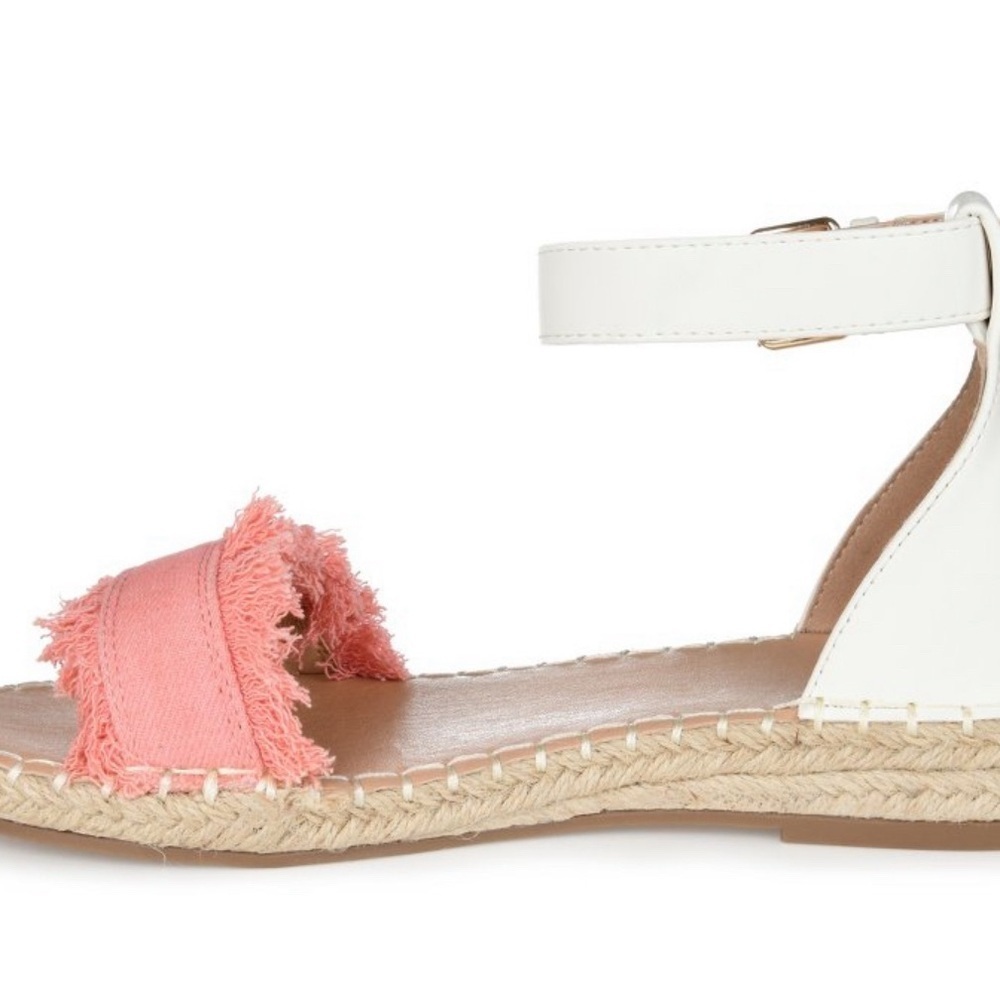 Journee Collection Tristeen Espadrille Sliver Wedge Sandals Pink,Size 6.5 NIB - Picture 11 of 15